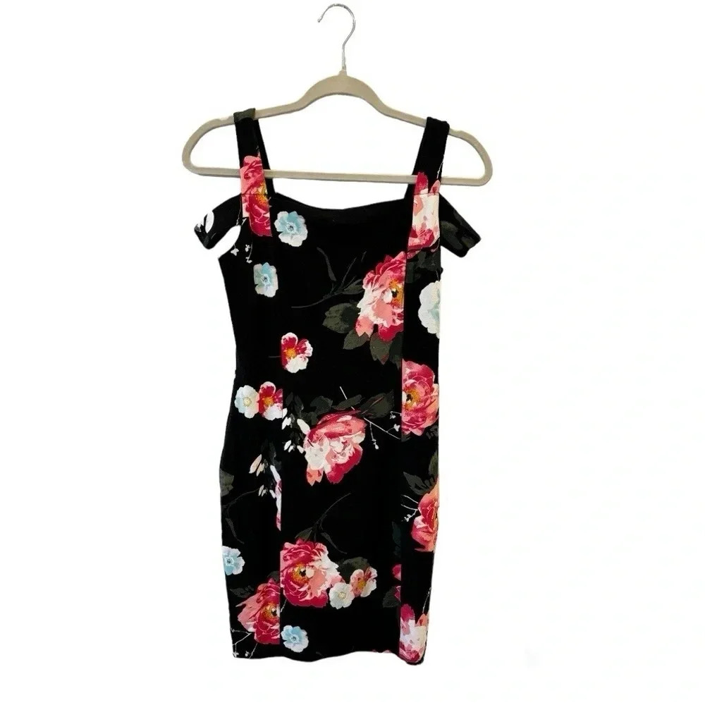 Guess Black Floral Mini Dress
